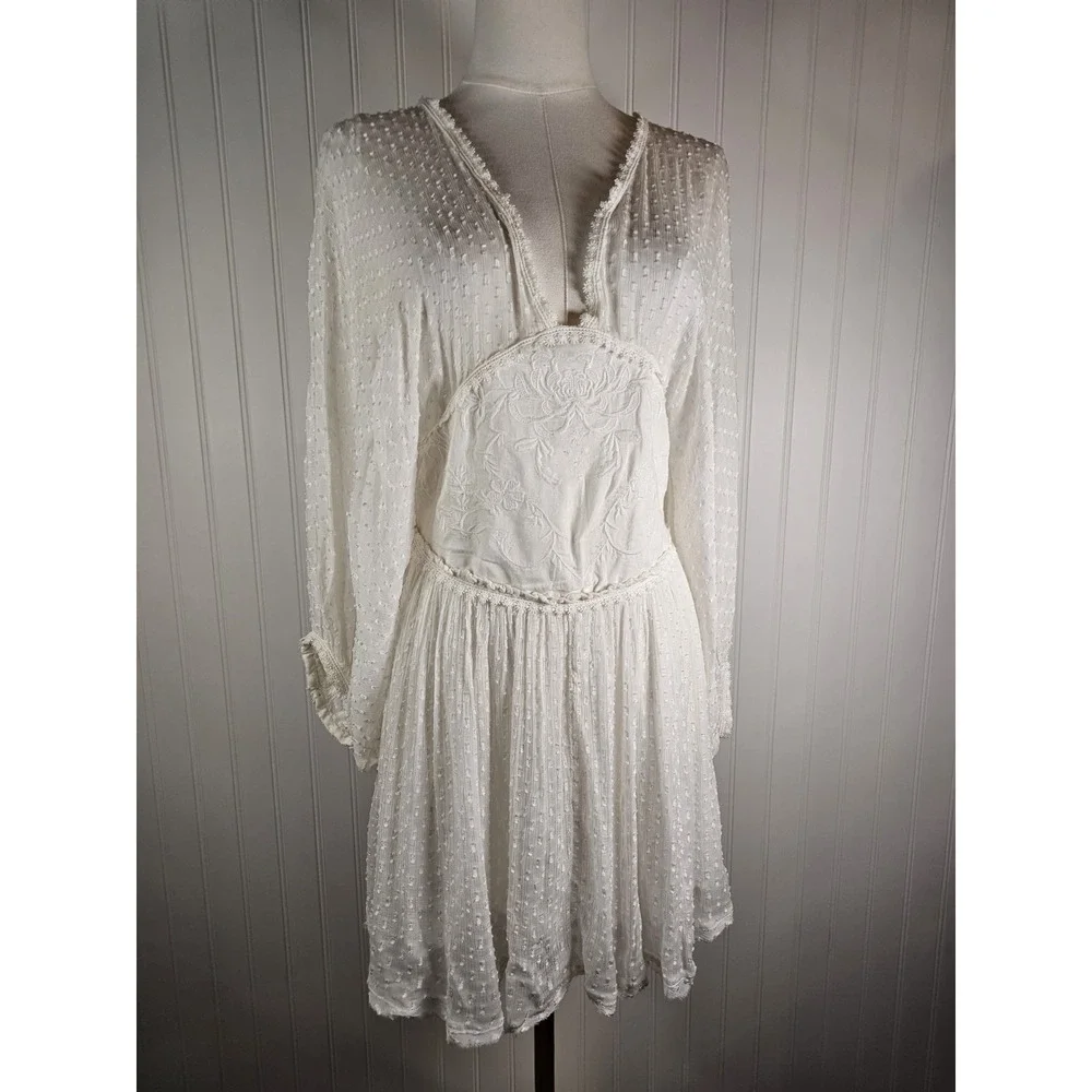 Free People Bohemian Ethereal Cottage Sweet Dreams Mini Dress Women's S NWT